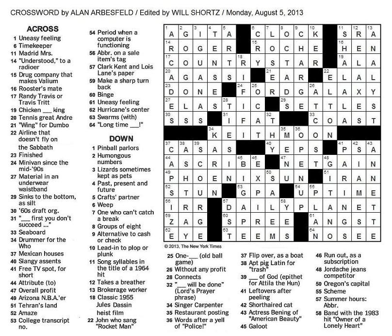 Storms of the 90s crossword